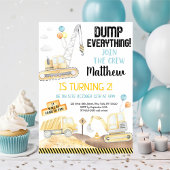 Tweede verjaardag constructie dumptruck graver kaart