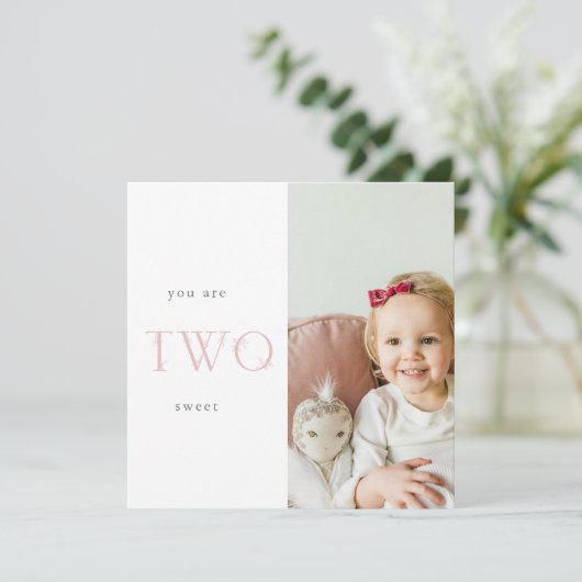 tweede verjaardag dank je kaart (Staand voorkant)