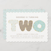 Tweede verjaardag Donut thema uitnodigingen (Voorkant / Achterkant)