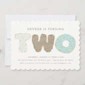 Tweede verjaardag Donut thema uitnodigingen (Voorkant)