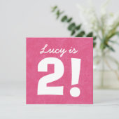 Tweede verjaardag Eigen naam Roze Wit voor GIRL B0 Kaart (Staand voorkant)