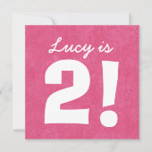 Tweede verjaardag Eigen naam Roze Wit voor GIRL B0 Kaart (Voorkant)