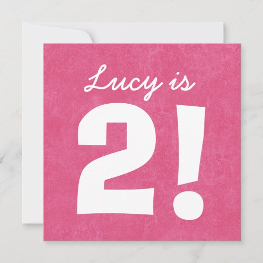 Tweede verjaardag Eigen naam Roze Wit voor GIRL B0 Kaart (Voorkant)
