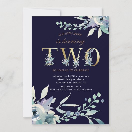 Tweede verjaardag floraal goud in de bergen (Voorkant)