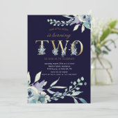 Tweede verjaardag floraal goud in de bergen (Staand voorkant)