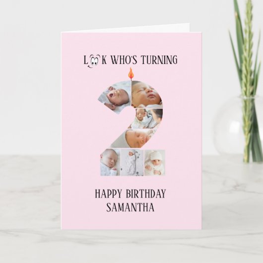Tweede verjaardag fotokaart kaart (Voorkant)