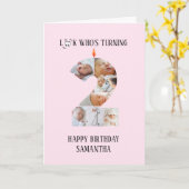 Tweede verjaardag fotokaart kaart (Gele Bloem)