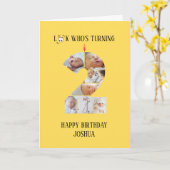 Tweede verjaardag fotokaart kaart (Gele Bloem)