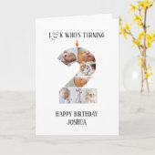 Tweede verjaardag fotokaart kaart (Gele Bloem)