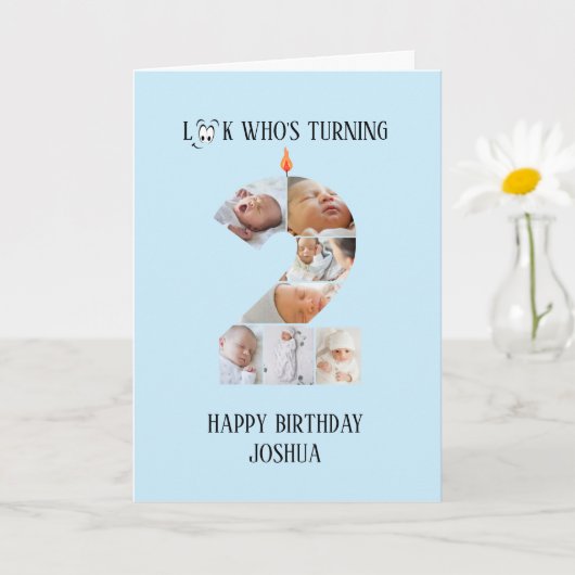 Tweede verjaardag fotokaart kaart (Kleine Plant)