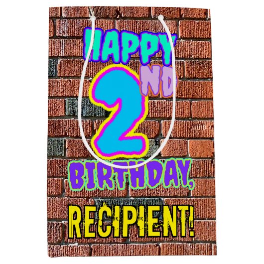 Tweede verjaardag: Fun, Urban Graffiti geïnspireer Medium Cadeauzakje (Voorkant)