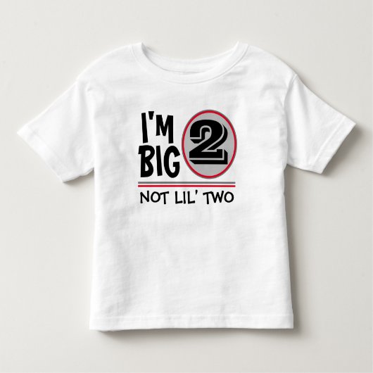 Tweede verjaardag... ik ben groot 2 niet... 2 niet kinder shirts (Voorkant)