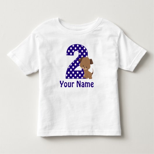 Tweede verjaardag jongen puppy hond kinder shirts (Voorkant)