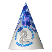 Tweede verjaardag jongens twee jaar oud feest feesthoedjes (Voorkant)