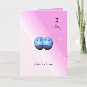 Tweede Verjaardag Kaart voor Twin Girls