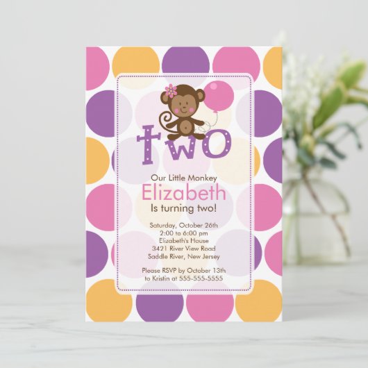 Tweede verjaardag Kleine uitnodiging van de Maanda (Staand voorkant)