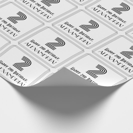 Tweede verjaardag: Kunst Deco Geïnspireerde stijl Cadeaupapier (Hoek)