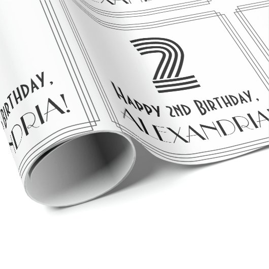 Tweede verjaardag: Kunst Deco Geïnspireerde stijl  Cadeaupapier (Rol Hoek)