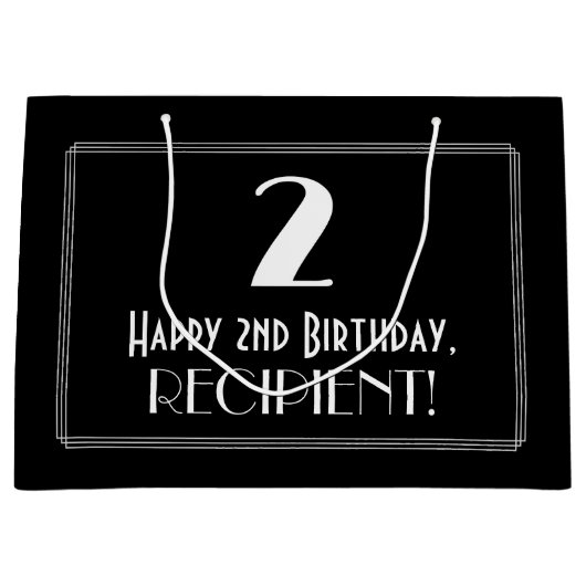 Tweede verjaardag: Kunst Deco Geïnspireerde stijl  Groot Cadeauzakje (Voorkant)