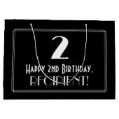 Tweede verjaardag: Kunst Deco Geïnspireerde stijl  Groot Cadeauzakje (Achterkant)