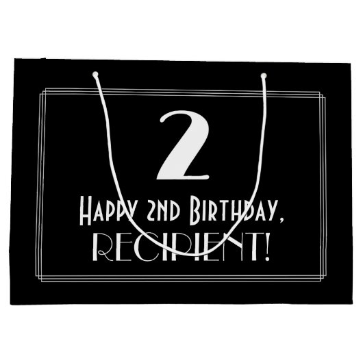 Tweede verjaardag: Kunst Deco Geïnspireerde stijl  Groot Cadeauzakje (Achterkant)