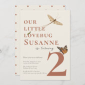 Tweede Verjaardag Little Love Bug Baby Uitnodiging (Voorkant / Achterkant)