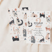 Tweede verjaardag meisjes Roze Kat Kaart