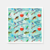 Tweede verjaardag o-vis-bondgenoot vissen themafee servet (Voorkant)