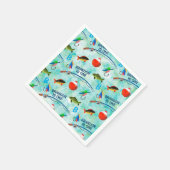 Tweede verjaardag o-vis-bondgenoot vissen themafee servet (Hoek)