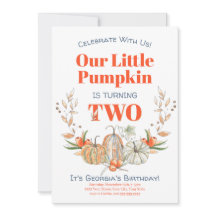 Tweede verjaardag Onze kleine pompoen Waterverf He