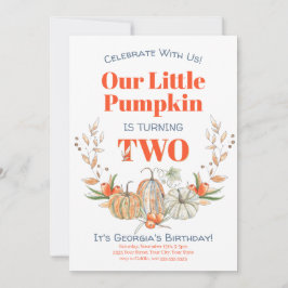 Tweede verjaardag Onze kleine pompoen Waterverf He Kaart
