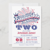 Tweede verjaardag Patriottische Een Kleine Firecra Kaart (Voorkant)