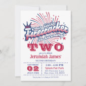 Tweede verjaardag Patriottische Een Kleine Firecra Kaart (Voorkant)