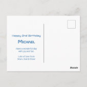 Tweede verjaardag Rocket Space | Enorme twee foto  Briefkaart (Achterkant)