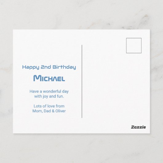 Tweede verjaardag Rocket Space | Enorme twee foto Briefkaart (Achterkant)