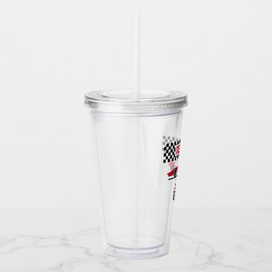 Tweede verjaardag rode race auto twee snel acryl drinkbeker (Rechts)
