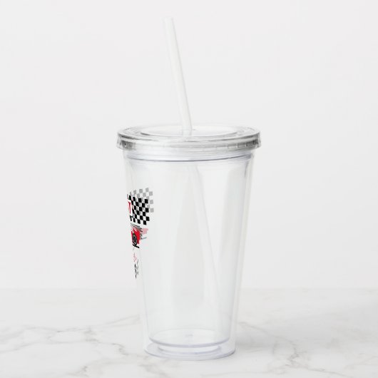 Tweede verjaardag rode race auto twee snel acryl drinkbeker (Links)