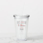 Tweede verjaardag rode race auto twee snel acryl drinkbeker (Achterkant)