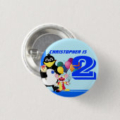 Tweede verjaardag ronde button 3,2 cm (Voorkant /achterkant)