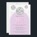 Tweede verjaardag Roze Fuchsia Retro Disco Arch Kaart<br><div class="desc">Dit ontwerp meet 5 x 7 inch / 12, 7 x 17, 8 cm en is perfect voor uitnodigingen. Stap terug in de tijd met onze Retro Disco Ball tweede verjaardagsuitnodigingen & Decor collectie. Dompel jezelf onder in de nostalgie van de jaren 70 met gedempte beige en grijze bogen, versterkt...</div>