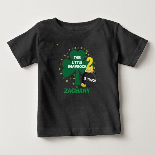 Tweede verjaardag shirt Ierse shamrock voor St.Pat (Voorkant)