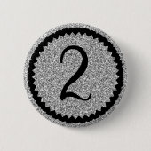 Tweede verjaardag Silver Glitter Classic Ronde Button 5,7 Cm (Voorkant)