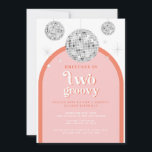 Tweede Verjaardag Sinaasappel roze Retro Disco boo Kaart<br><div class="desc">Dit ontwerp meet 5 x 7 inch / 12, 7 x 17, 8 cm en is perfect voor uitnodigingen. Stap terug in de tijd met onze Retro Disco Ball tweede verjaardagsuitnodigingen & Decor collectie. Dompel jezelf onder in de nostalgie van de jaren 70 met gedempte beige en grijze bogen, versterkt...</div>