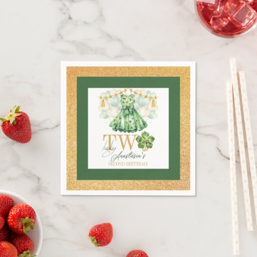 Tweede verjaardag St Patrick's Day gepersonaliseer Servet (Insitu)