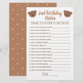 Tweede verjaardag Trivia hoe goed je weet hoe goed (Voorkant / Achterkant)