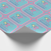 Tweede verjaardag, tweejarig meisje cadeaupapier (Hoek)