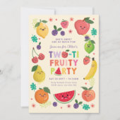 Tweede verjaardag uitnodigen, twee-tij fruitig fee kaart (Voorkant)
