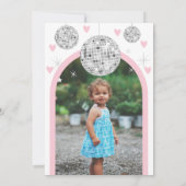 Tweede Verjaardag Valentijnse Hart Retro Disco Arc Kaart (Achterkant)