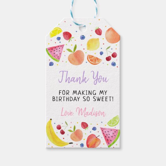 Tweede verjaardag van de bietenvrucht cadeaulabel (Voorkant)