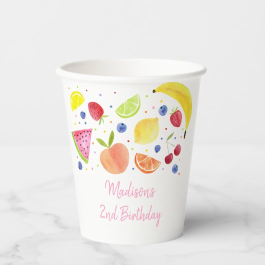 Tweede verjaardag van de bietenvrucht papieren bekers (Voorkant)